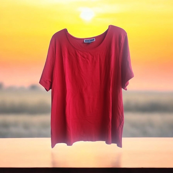 Karen Scott 100% cotton  short sleeves  top Size 3x - Picture 3 of 6